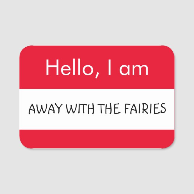Hallo ... Mit den Fairies Namensschild (Vorderseite)