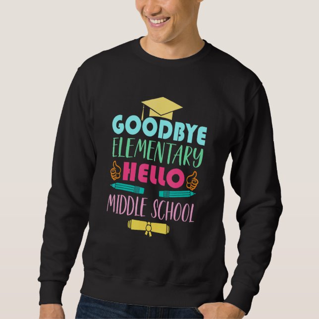 Hallo Mittelschule Abschluss Grundschule Sweatshirt (Vorderseite)