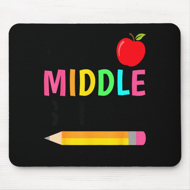 Hallo Mittelschule Zurück zur Schule Erster Tag Mousepad (Vorne)