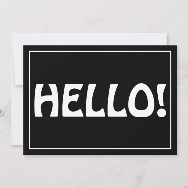 Hallo Modern Custom Monogram Black & White Dankeskarte (Vorderseite)