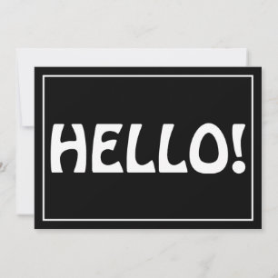 Hallo Modern Custom Monogram Black & White Dankeskarte
