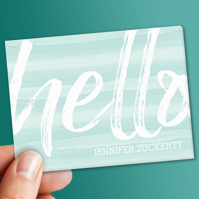 Hallo - Modern und Whimsical - aquamarine Wasserfa Post-it Klebezettel (Custom Post It Notepad)