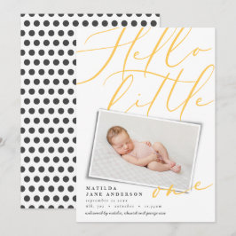 Hallo moderne Gelb-1-Foto-Typografie Ankündigung