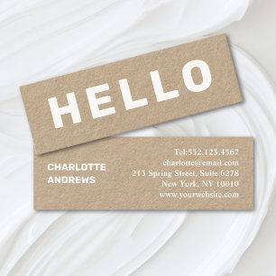 HALLO ! Moderne Minimal Mini Business Card Mini Vi Visitenkarte