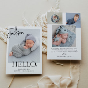 Hallo Moderne minimalistische einfache Baby-Foto Ankündigung