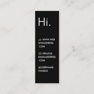 Hallo Modernes Minimal Schwarz & Weiß Mini Visitenkarte