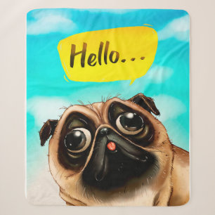 Hallo Mops Geschenkidee, Mops Besitzer, Dog Lover Sherpadecke
