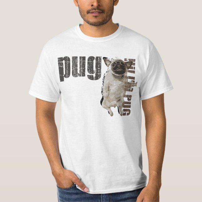 hallo Mops im T-Shirt (Vorderseite)