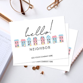 Hallo Nachbar Visitenkarte | Personalisiert Neu Ne Postkarte