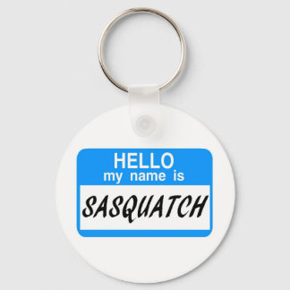 Hallo Name Tag Sasquatch Schlüsselanhänger