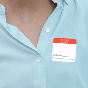 Hallo Name Tag Sticker Abzeichen Funny Party