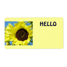 Hallo Name Tags Gelbe Sonnenblumen Blume
