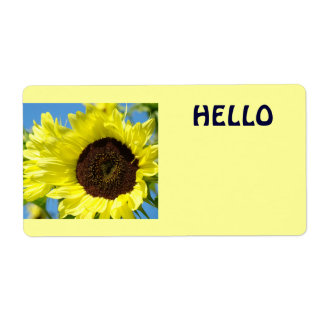 Hallo Namensschilder Gelbe Sonnenblumen Sonnenblum
