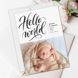 Hallo Neue Baby-Foto-Pinsel Handgezeichnetes Skrip Ankündigung