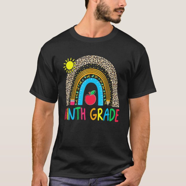 Hallo Neunte Klasse Team 9th Back to School Rainbo T-Shirt (Vorderseite)