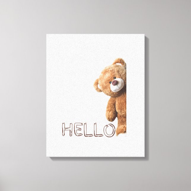 Hallo Niedlich Brown Teddy Bear Leinwanddruck (Vorderseite)