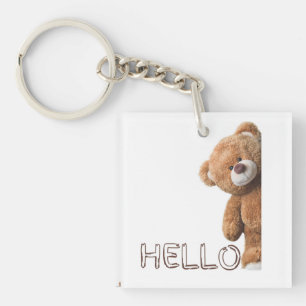 Hallo Niedlich Brown Teddy Bear Schlüsselanhänger