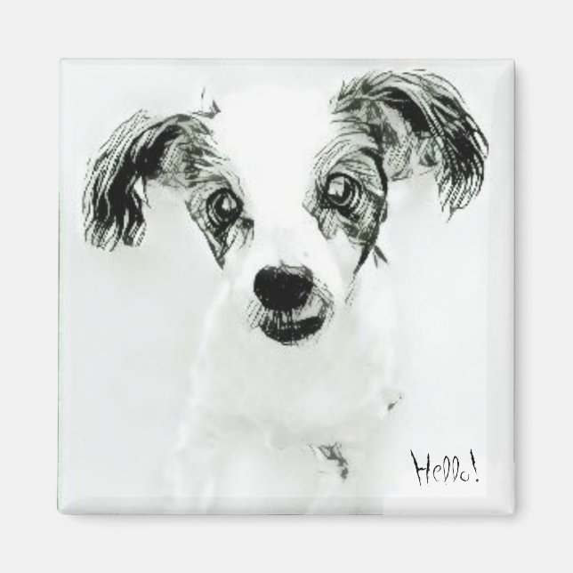 Hallo Niedlich Dog Magnet (Vorne)