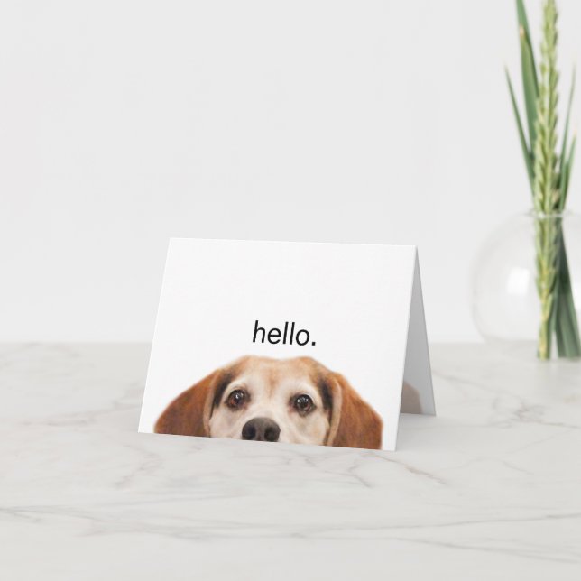 Hallo Niedlich Funny Beagle Dog Moderner Trendy Le Karte (Vorderseite)