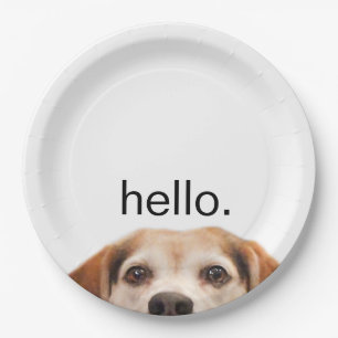 Hallo Niedlich Funny Beagle Dog Modernes Trendy Pappteller
