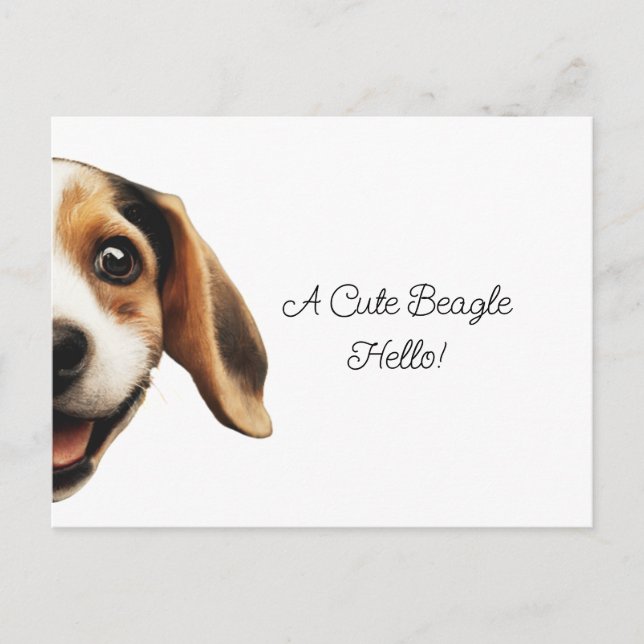 Hallo Niedlich Funny Beagle Dog Modernes Trendy Postkarte (Vorderseite)