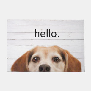 Hallo Niedlich Funny Beagle Hund Gesicht Weißes H Fußmatte