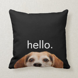 Hallo Niedlich Funny Lächeln Beagle Hund Modernes Kissen