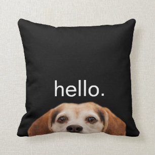 Hallo Niedlich Funny Lächeln Beagle Hund Modernes  Kissen