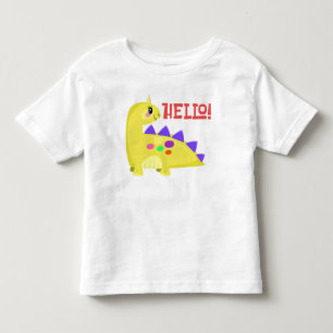 Hallo ! Niedlich Yellow Baby Dinosaurier Kleinkind T-shirt