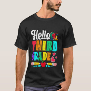 Hallo Niedliche Jungen der dritten Klasse Kinder z T-Shirt