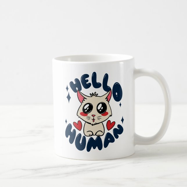 Hallo Niedliche Katze Kaffeetasse (Rechts)