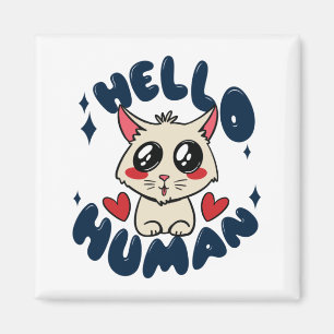 Hallo Niedliche Katze Magnet