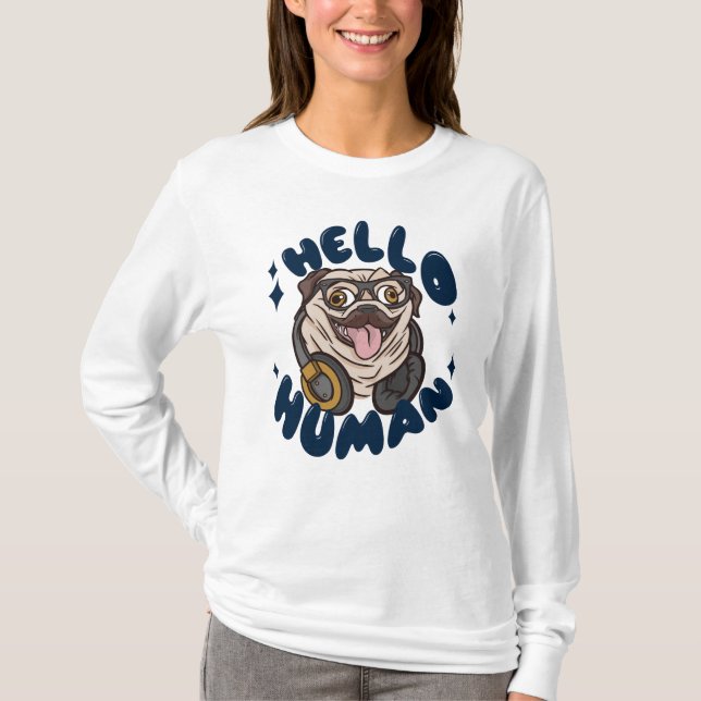 Hallo, Niedlicher Hund T-Shirt (Vorderseite)