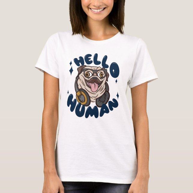 Hallo, Niedlicher Hund T-Shirt (Vorderseite)