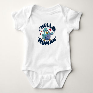 Hallo niedlicher Mensch Baby Strampler