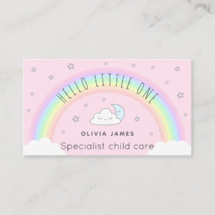 Hallo niedlicher Regenbogenmond Kinderbetreuer Visitenkarte