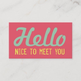 "HALLO Nizza, Sie zu treffen" korallenroter Visitenkarte