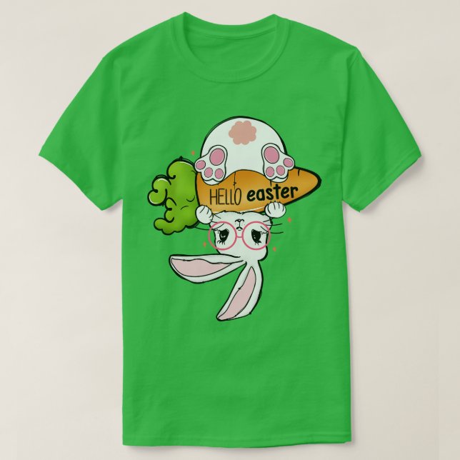 Hallo Oaster Funny Bunny T-Shirt (Design vorne)