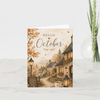 Hallo Octoberday Einladungskarte voller Herbstfarb