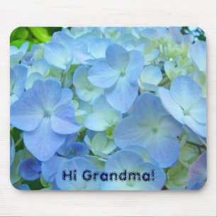 Hallo Oma! Geschenke Mousepads Blue Hydrangea Blum