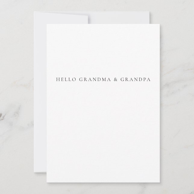 Hallo Oma & Opa Baby Enthüllung  Ankündigung (Vorderseite)
