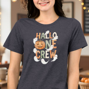 Hallo-One Crew 1. Geburtstag Geist-Kürbis-Familie Tri-Blend Shirt