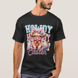 Hallo Ostern Süße Kuh Ostern Western Osterhase  T-Shirt