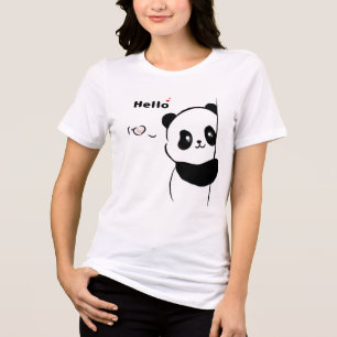 Hallo Panda Liebe Tri-Blend Shirt