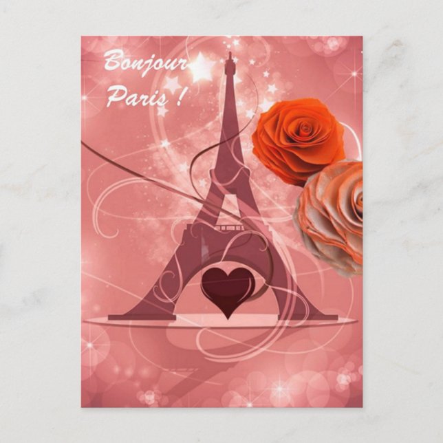 Hallo Paris! Postkarte (Vorderseite)