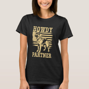 Hallo Partner Cowboy Hund Deutscher Schäferhund T-Shirt
