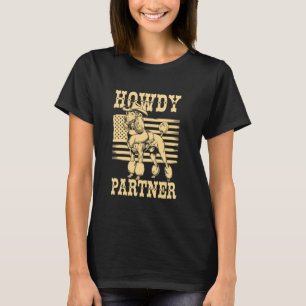 Hallo Partner Cowboy Hund Pudel Western Stimmung T-Shirt