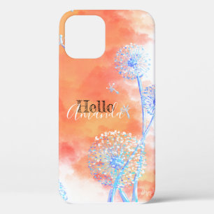 Hallo personalisiert Dandelion Uhren Orange Wolken Case-Mate iPhone Hülle