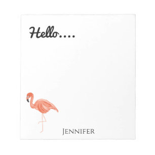 Hallo, Personalisiert Flamingo Notizblock