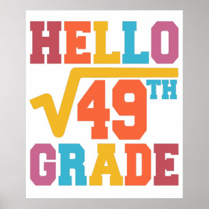 Hallo Platz 7 der Klasse Root von 49 Mathematiker  Poster